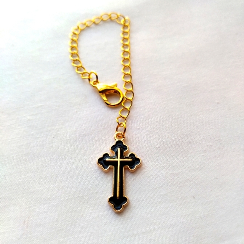 Cross Charm Dangle Ornament Decoration Chain for Cup Tumbler Handle Tag Handmade